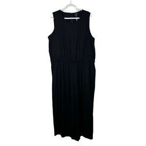 Eileen Fisher Round Neck Wide Jumpsuit in Black 100% Tencel Lyocell Size 1X NWT